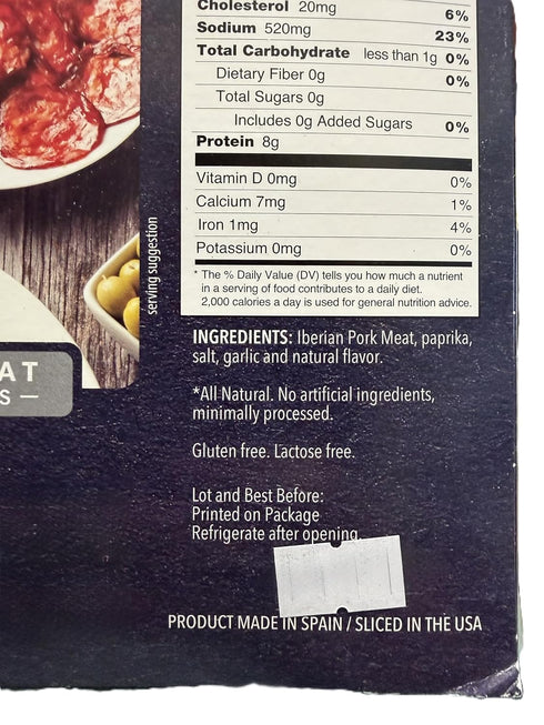 Palacios Sliced Ibrico Chorizo by - All Natural