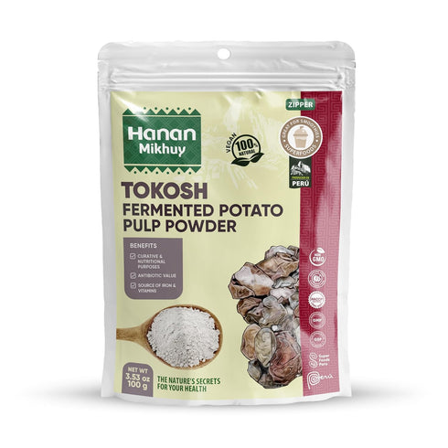 HANAN MIKHUY 100% 3.5oz (100g) Fermented Potato Pulp (Tokosh) Powder (Molido) from Peru Andes Natural, Vegan, Non-GMO