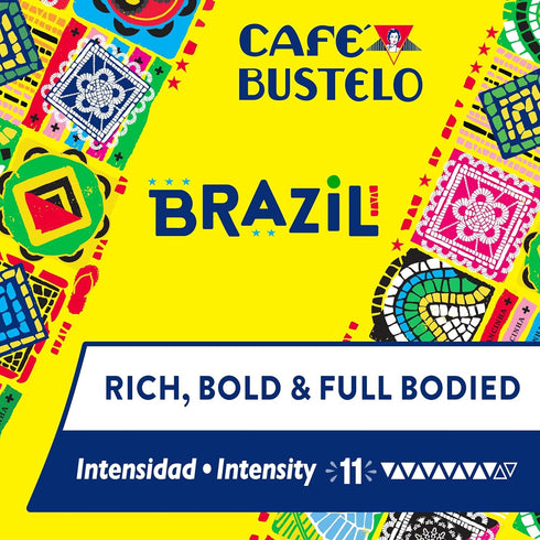11, 40 Count Caf Bustelo Aluminum Espresso Capsules, Brazil Blend, Nespresso Original Line Compatible, Intensity