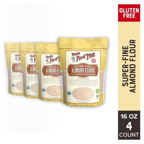 1 (Pack 4) Bob's Red Mill Blanched Almond Flour, Finely Sifted - Pound of - Non-GMO, Gluten Free, Paleo, Vegan, Keto
