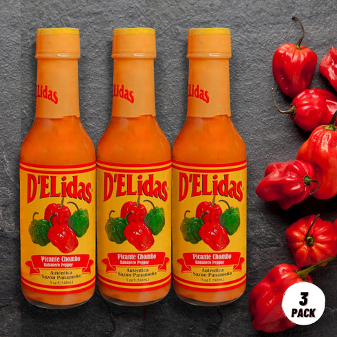 D'ELidas Habanero Hot Sauce, 5 Fl Oz, Pack of 3, Natural Habanero Pepper Hot Sauce