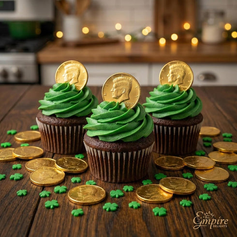 Empire Delights 100 Count Chocolate Gold Coins Foil Wrapped Milk Chocolate Candy St. Patricks Day, Party Favors