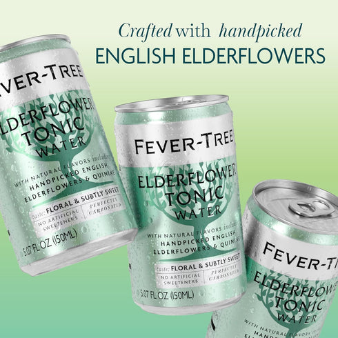 150 ML Pack 3 Fever Tree Elderflower Tonic Water - Premium Quality Mixer - Refreshing Beverage for Cocktails