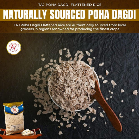 TAJ Gourmet Foods 2-Pounds TAJ Poha Dagdi Flattened Rice, Powa Dagdi, Powa