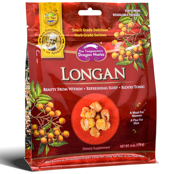Dragon Herbs Longan 6 oz Bag - Dried Fruit Supplement for Skin, Beauty, Sleep, Mood, Stress, Memory, Heart