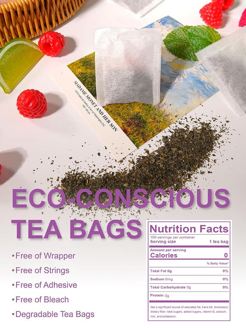 100 Count TeeLux Decaf Passionfruit Raspberry Green Tea, Passion Fruit & Raspberry Flavored Decaffeinated Green Tea