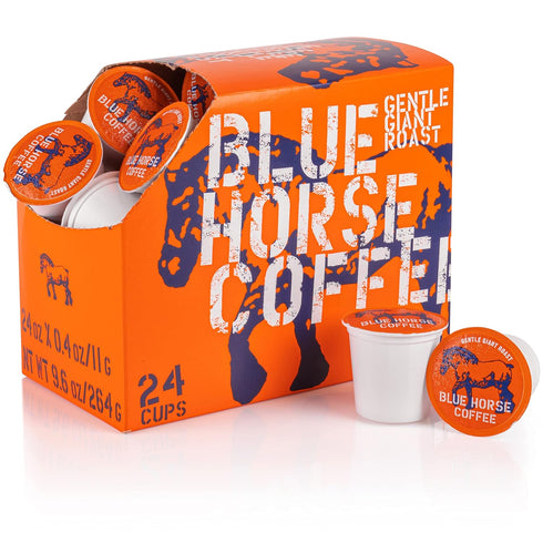 Blue Horse 'Gentle Giant' Original Coffee Pods, Medium Roast, 24ct Single Serve,