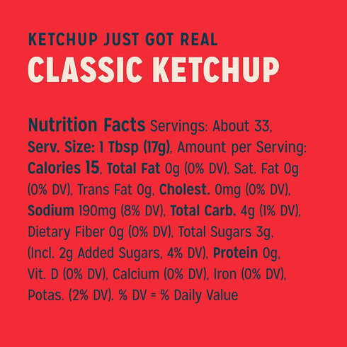 20 oz Pack 2 Sir Kensington's Classic Ketchup, Ketchup From Whole Tomatoes, No High Fructose Corn Syrup, Gluten Free