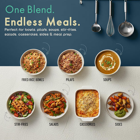 8-in-1 32 oz (2 lb) Golden Crown Wild Rice Blend - Multigrain Blend w/Red, Black Barley, Bamboo, Wild Rice Mix & More