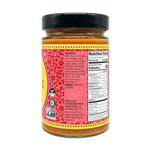 12.5 oz, Simmer Maya Kaimal Kashmiri Curry Sauce, Mild Indian Sauce with Tomato and Nutmeg. Vegan, Gluten Free, Non-GMO