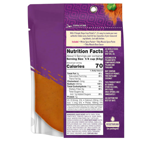 3-Step, 11 Oz Patak's Tikka Masala Curry Sauce Kit Fl