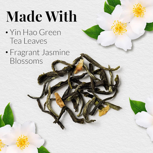 The Republic of Tea Jasmine Jazz Green Full-Leaf Loose Tea - 3.0 oz Tin, Steeps 50 Cups, Caffeinated