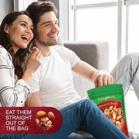 Packed 3 lbs Raw Deluxe Unsalted Mixed Nuts- Premium Quality Kosher Mixed Nuts Snack by We Got Nuts- Natural Rich