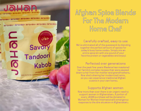 Jahan Afghan Savory Tandoori Kabob Spice Blend, Flavorful Blends for Easy Home Cooking, 3 oz