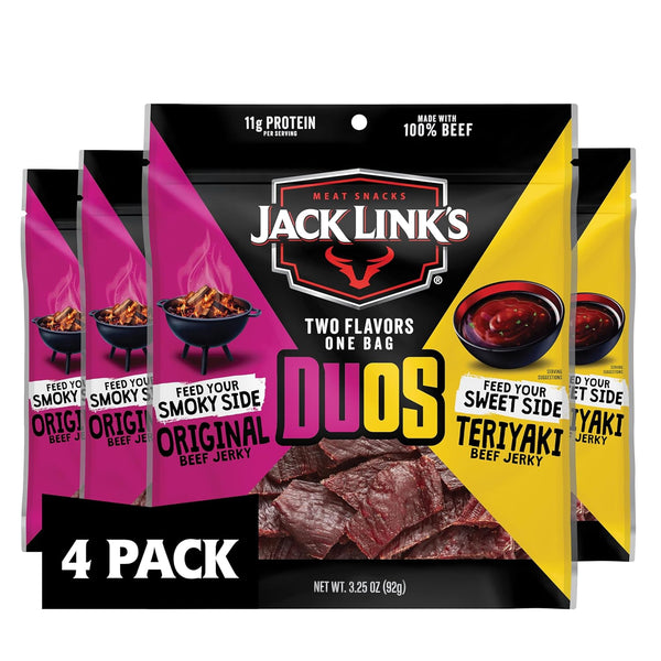 Jack Link's DUOs Original and Teriyaki Beef Jerky, Shareable Under 100 Calories