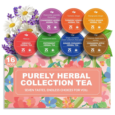 Solisleaf Decaf & Soothing Herbal Tea Gift Set - Relaxing Chamomile Lavender, Cinnamon