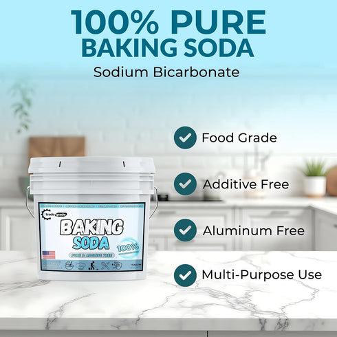(1 TradeGrade Pure Baking Soda Powder Gallon) Food-Grade Sodium Bicarbonate Powder for Cooking, Cleaning & Deodorizing