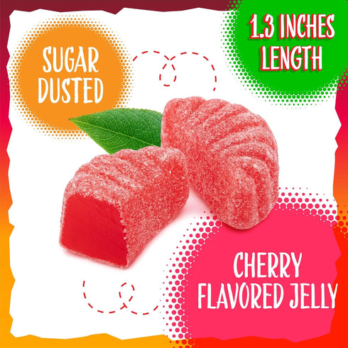 2 Cherry Slices Jelly Candy | Pound Bag | Soft Sugar Dusted Fruit Slices with Classic Cherry Flavor | Fruit Jellies