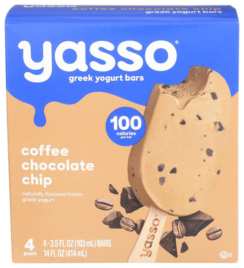 Yasso Frozen Greek Yogurt Bars Coffee Chocolate Chip Bars 4 Count for