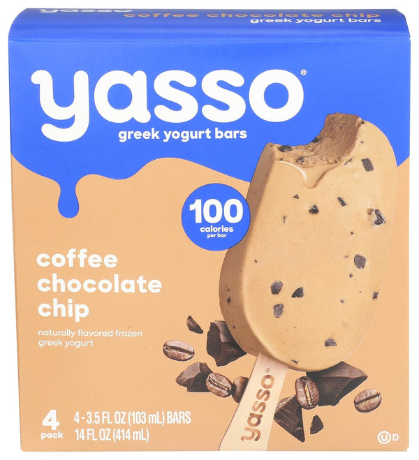 Yasso Frozen Greek Yogurt Bars Coffee Chocolate Chip Bars 4 Count for
