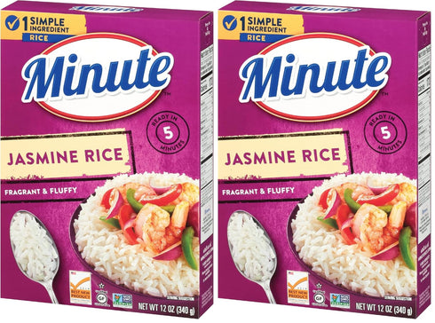 Minute Jasmine Rice, Instant Jasmine Rice for Quick Dinner Meals, 12 Ounce