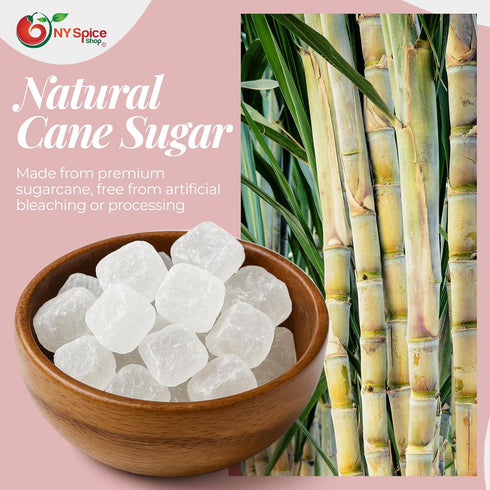 (5 NY Spice Shop Lump Sugar Crystals - Edible Rock Clear Candy Crystals Bulk for Coffee, Tea, Cooking and Baking Pound)