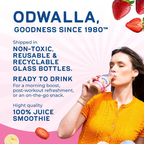 13.9 oz Odwalla Smoothie - Fruit Smoothie Mix Ready to Drink, Juice Blend, No Added Sugar, No preservatives - Glass