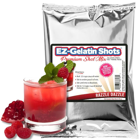 Razzle Dazzle Jello Shot Mix, 6.78 oz - Premium Gluten-Free, Easy to Make for Adult New Year Party Supplies