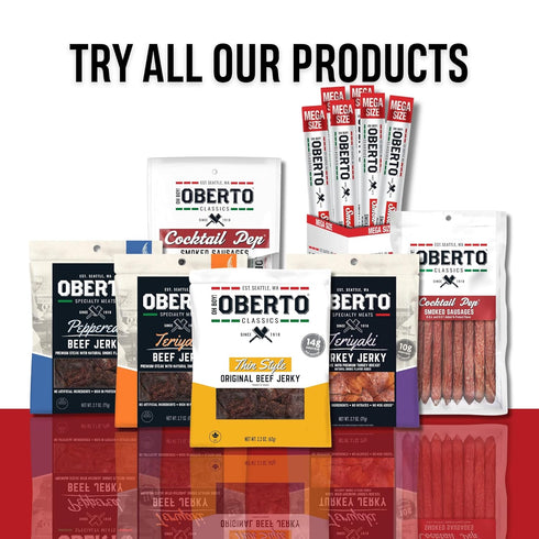 1.15 (Pack 8) Oberto Grass Fed Beef Sticks - Original, Zero Sugar, No Artificial Ingredients, High Protein, Gluten