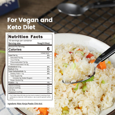 Pack 6 10 Packs Hethstia Konjac Shirataki Rice & High-Protein Ramen Variety - Versatile Vegan Meal, Low-Calorie
