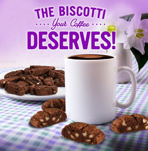 Cooper Street Twice Baked Brownie Chocolate Biscotti Cookies, Light and Crispy Coffee Cookie Bites, 5oz
