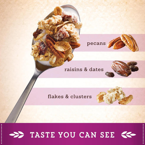 Great Grains 19 oz Raisins, Dates & Pecans Breakfast Cereal for Adults, Crunchy Clusters with Dried Fruit and Nuts