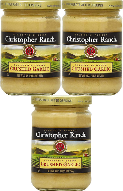 Christopher Ranch CRUSHED GARLIC Famous Award Winning Heirloom Garlic - 9 Oz