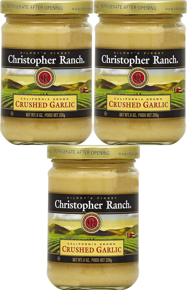 Christopher Ranch CRUSHED GARLIC Famous Award Winning Heirloom Garlic - 9 Oz