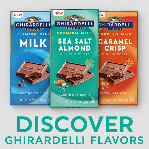 3.5 oz GHIRARDELLI Premium Milk Sea Salt Almond Milk Chocolate Bar