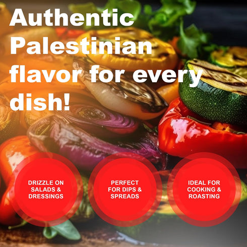 750ml 25.33 Oz Al'Ard Palestinian Extra Virgin Olive Oil, Cold Pressed Olive Oil from Palestine, Smooth Balanced