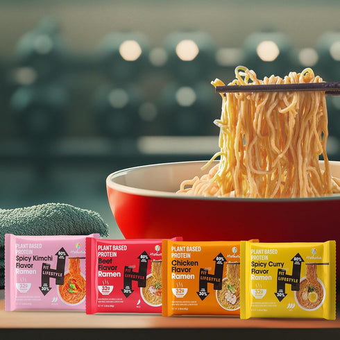 Pack, 8-Pack 32g Pre-Packaged Hethstia High-Protein Ramen Variety Instant Ramen Noodle Soup (Chicken, Beef, Spicy