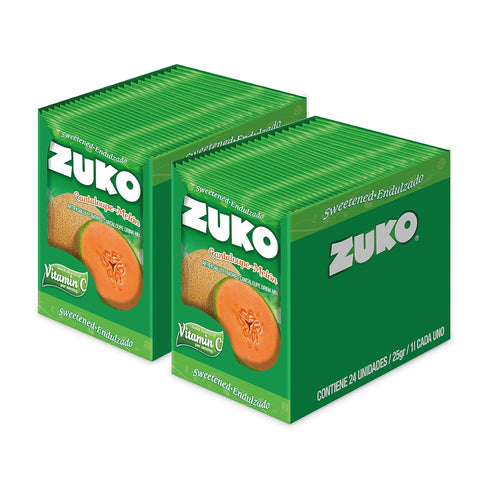 Zuko Cantaloupe Powdered Drink Mix, No Added Sugar Needed, 48 Ct Individual