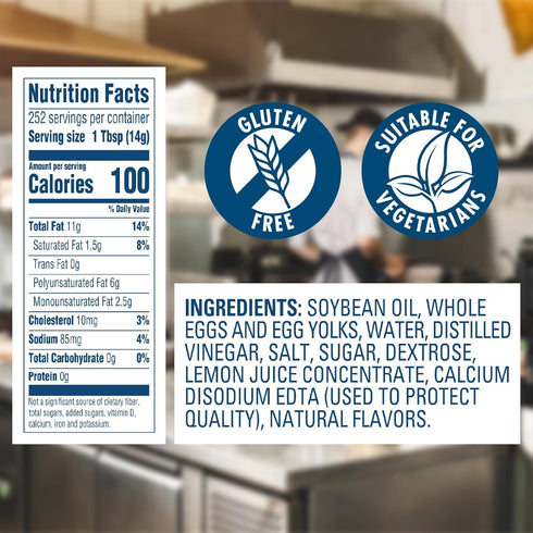 100% 1 128 oz, Pack 1 Hellmann's Extra Heavy Mayonnaise Jar, Extra Egg Yolk, Condiment for Sandwiches, Salads, Mayo