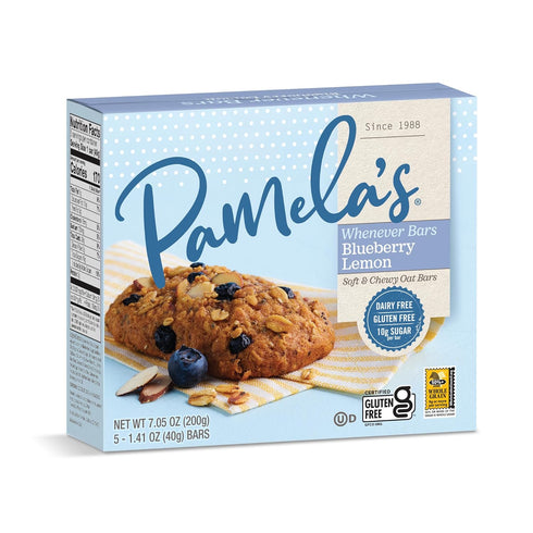 Pamela's Gluten Free Whenever Bars, Blueberry Lemon, 7.05 OZ