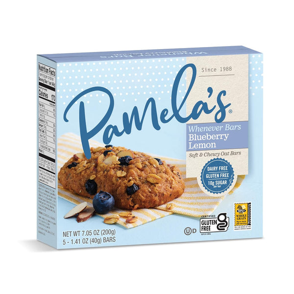 Pamela's Gluten Free Whenever Bars, Blueberry Lemon, 7.05 OZ