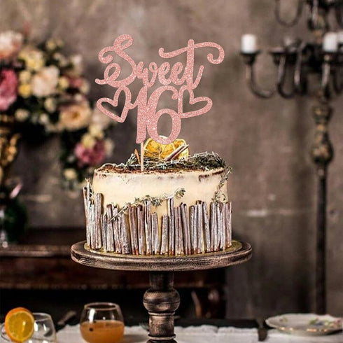1 16 16 16th 16th PCS Sweet Cake Topper Cheers to Years Old Teenager Cake Pick Birthday Party Decorations for Sweet