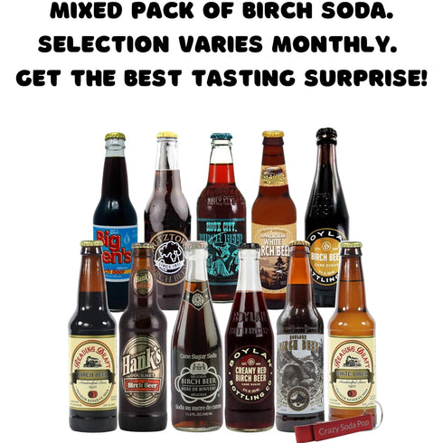 Generic Pack Pack 6 Pack Birch Soda Variety Sampler | Premium Crafted Variety from Around USA | Includes Crazy Soda Pop