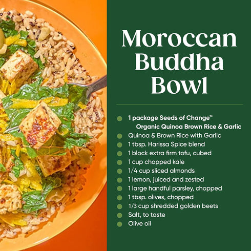 8.5 OZ SEEDS OF CHANGE Organic Quinoa & Brown Rice with Garlic, Organic Food, Pouch