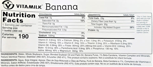 Vitamilk 10fl.oz (6 Banana Soy Milk - Bottles)