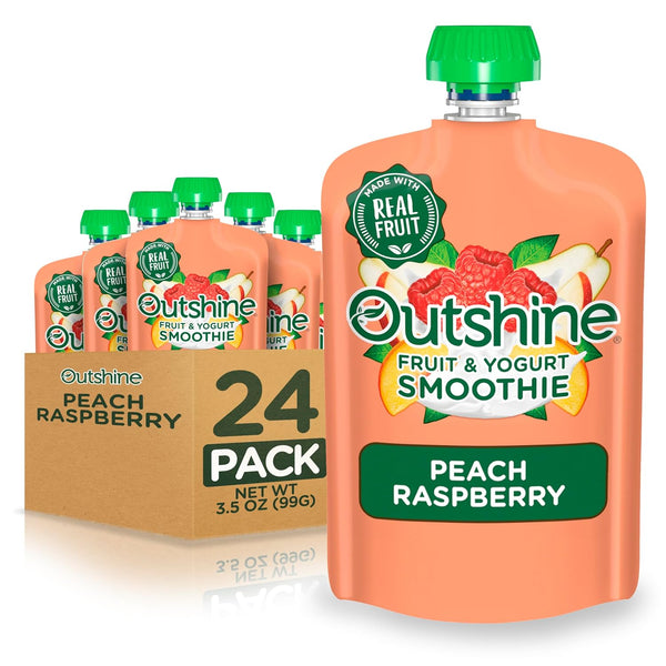 Outshine Smoothie Raspberry Peach Flavor Pouches, 6(4x3.5oz)US