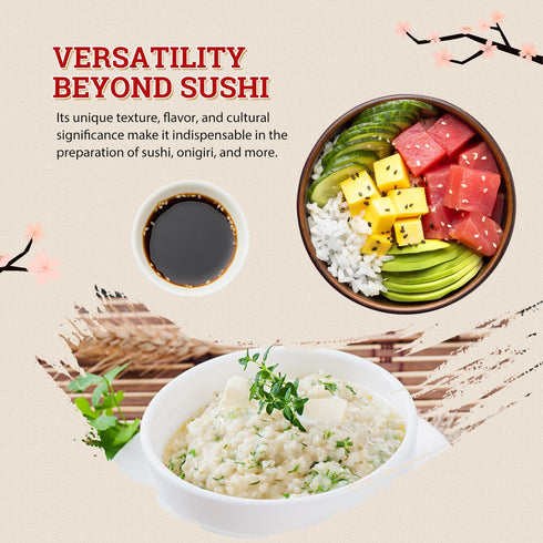 52USA 2 (32 Sushi Rice Pound Ounce), Premium Short Grain Rice, White Sticky Rice for Sushi and Japanese Food