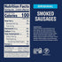 4 oz (Pack 5) Archer Jerky Smoked Sausages - Sugar Free Sausage Links, Smoked Snack with Grass Fed Beef & Natural Pork
