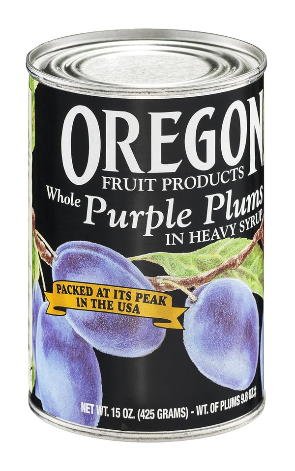 Oregon Fruit Purple Plums, 15-ounces (Pack of8)