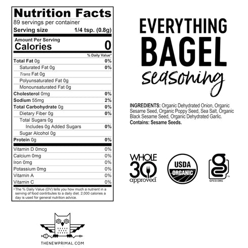The New Primal Organic Everything Bagel Seasoning, 2.5 oz